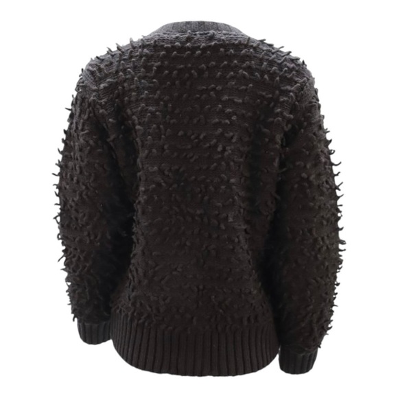 Anine Bing Black Wool Blend Bauble 3D Textured Zipper Front Jacket Coat Womens S - Picture 5 of 16